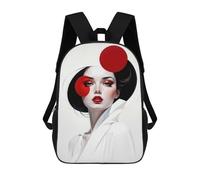 sinyumoney Red Circle Portrait Backpack School Bag Business Laptop Rucksack Bag Unisex Casual Daypack for Men/Women 17inch
