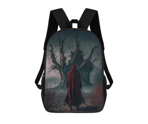 sinyumoney Red Cloak in The Haunted Forest School Backpack Travel College Rucksack Backpacks for Teenage Girls Boys Women Men 17inch