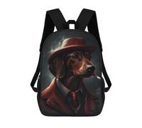 sinyumoney Red Dachshund Gangster Rucksack Computer Rucksack for School/Work/Travel for Camping Outdoor Adventures And Daily Travel 17inch