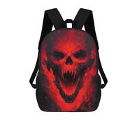 sinyumoney Red Demon Skull Backpack School Bag Water Resistant School Bag Business Backpack for Girls Boys Teenage 17inch
