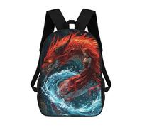 sinyumoney Red Dragon And Woman in Water Backpack School High Secondary School Bags Casual Backpack for Camping Outdoor Adventures And Daily Travel 17inch