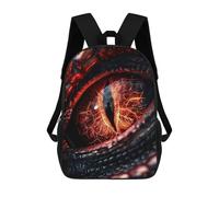 sinyumoney Red Dragon Eye Children's Backpack, 3D Printed School Backpack, Backpack for Boys Girls, Adjustable School Bag for Primary School 17inch