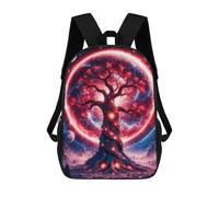 sinyumoney Red Fantasy Space Tree School Backpack Schoolbags For Girls Boys Backpack With Pocket Fashion School Bag Kids Backpack 17inch