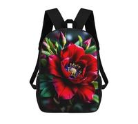 sinyumoney Red Flower with Blue Center Rucksack Water Resistant Travel Backpack Computer Bag for School/Work/Travel 17inch