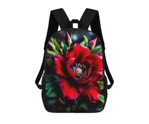 sinyumoney Red Flower with Blue Center Rucksack Water Resistant Travel Backpack Computer Bag for School/Work/Travel 17inch