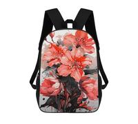 sinyumoney Red Flowers 6 Rucksack Lightweight Casual Daypack School Backpacks- Perfect for Travel, Work And Daily Use 17inch