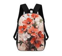 sinyumoney Red Flowers 7 Rucksack Lightweight Casual Daypack School Backpacks for School/Work/Travel 17inch