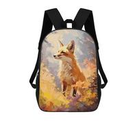 sinyumoney Red Fox 17 Inch Backpack School Bag Rucksack for Girls Boys Large Capacity Kids Back Pack Lightweight School Bags for Children Students