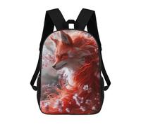 sinyumoney Red Fox Fantasy Backpack with Pocket 3D Printed Backpacks, Travel Rucksacks Book Bags Kids School Bag 17inch