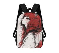 sinyumoney Red Fox Girl Anime Illustration School Backpack Secondary Causal Travel High School Bags for Campus Outdoor Travel Sports 17inch
