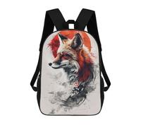 sinyumoney Red Fox Japan Backpacks 3D Printed 17inch Kids School Backpack Outdoor Casual Daypack Casual Travel Bags for Middle School Students