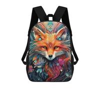 sinyumoney Red Fox Potrait Abstract 17inch School Bag 3D Printed Children's School Backpack Casual Fashion Travel Backpacks for Kids School Students