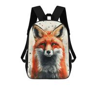 sinyumoney Red Fox Watercolor Portrait School Backpack Rucksack Casual Daypacks School Work Travel Bag for Men, Women & Teenage Boys 17inch
