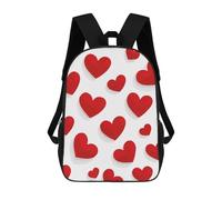 sinyumoney Red Hearts Pattern Children's School Backpack Fashion Casual Children's Backpacks 3D Printed School Bags Boy Large Backpack 17inch