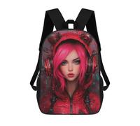 sinyumoney Red Hoodie with Ears Backpack School Bag High Secondary School Bags Casual Backpack - Perfect for Travel, Work And Daily Use 17inch