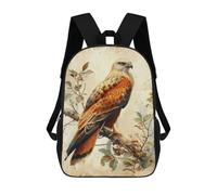 sinyumoney Red Kite Bird Backpack 3D Printed Children's School Backpack for Kids High Capacity Travel Rucksacks Book Bags Kids School Bag Back Pack 17inch