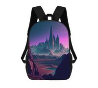 sinyumoney Red Lunar Hills Children’s Backpack Girls Boys, Rucksack Bag, Daypack, Primary School, Perfect for Back to Kids School Or PE, Gifts And Travel 17inch