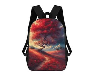 sinyumoney Red Maple Fantasy Landscape School Backpack Lightweight Schoolbag Dayback Bookbag College for Camping Outdoor Adventures And Daily Travel 17inch