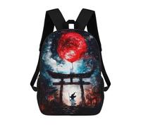 sinyumoney Red Moon Balloon Backpack, Children's Backpack, Student School Bag Bookbag Rucksack, 3D Printed School Bag for Boys Girls 17inch