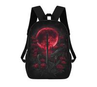 sinyumoney Red Moon Dragon Sword Art Print Backpack School Bag Lightweight Casual Daypack School Backpacks for School/Work/Travel 17inch
