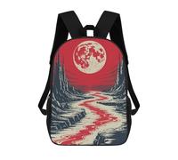 sinyumoney Red Moon Fantasy Landscape Rucksack Fashion Stationery Backpack Waterproof Casual Daypacks for Teenage Girls Boys Women Men 17inch