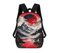 sinyumoney Red Moon Mountain Landscape Backpack School Bag Water Resistant Travel Backpack Computer Bag for Teenage Girls Boys Women Men 17inch