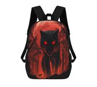 sinyumoney Red Moon Panther Forest Backpacks, Kids Backpack Student School Bag 3D Printed Travel Backpacks Fashion Accessory Backpack Children Waterproof School Bags 17inch