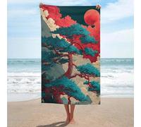 sinyumoney Red Moon Rising Mystical Landscape Towels Bathroom Lightweight Soft Absorbent Beach Towel Perfect The Home 130cm*80cm