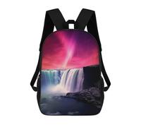 sinyumoney Red Northern Lights at Sky Backpacks Kids School Backpack Fashion School Bag 3D Printed School Bag for Boys Elementary And Middle School Students 17inch