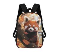 sinyumoney Red Panda in Autumn 3D Printed 17inch School Bag Children's School Backpack Travel Backpacks Casual Fashion Bag for Kids School Students