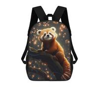 sinyumoney Red Panda in Enchanted Forest Backpack Kids School Bag Boys Cartoon 3D Print Students Schoolbag Laptop Daypack for Boys Girls 17inch