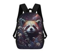 sinyumoney Red Panda in Space Flowers Kids Backpack Girls 3D School Bags Children's 17 Inch Rucksack Toddler Schoolbag,Casual Daypacks Fashion Bookbag Bag