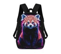 sinyumoney Red Panda Neon Backpacks Kids School Backpack School Bag 3D Printed School Bag for Boys Elementary And Middle School Students 17inch