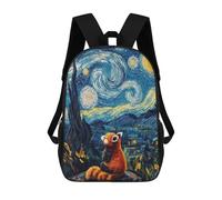 sinyumoney Red Panda Starry Night Landscape Backpacks Kids Student Schoolbag,3D Printed Backpacks,Elementary And Middle School Students Backpacks for Boys Girls 17inch