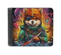sinyumoney Red Panda Warrior Artwork 3D Print Men's Wallet Holds Bills Credit Banknote Compartments Slim Elegant Purse Everyday Use 11.7cm*9.5cm