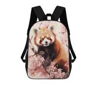 sinyumoney Red Panda Watercolor Backpacks Kids School Backpack School Bag 3D Printed School Bag for Boys Elementary And Middle School Students 17inch