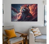 sinyumoney Red Panda with Lightning Background Wall Canvas for Living Room for Living Room Kitchen Home Decorations Modern Art Prints 12x18inch(30x45cm)