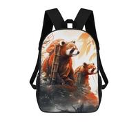 sinyumoney Red Pandas in Jungle Adventure 3D Printed Children's School Backpack for Kids High Capacity Travel Rucksacks Book Bags Kids School Bag Back Pack 17inch