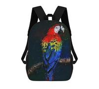 sinyumoney Red Parrots Backpack School Bag Secondary Causal Travel High School Bags - Perfect for Travel, Work And Daily Use 17inch