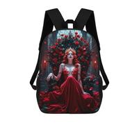 sinyumoney Red Queen on Throne Kids School Backpack 3D Printed Backpacks Fashion School Bag Rucksacks for Boys Elementary And Middle School Students 17inch