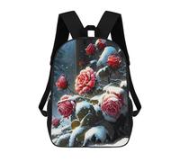 sinyumoney Red Rose Flowers in Snow Backpack School Bag Secondary Causal Travel High School Bags for School/Work/Travel 17inch