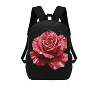 sinyumoney Red Rose Painting Backpacks Kids Student Schoolbag,3D Printed Backpacks,Elementary And Middle School Students Backpacks for Boys Girls 17inch