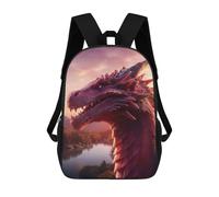sinyumoney Red Ruby Dragon School Backpack Large Water Resistant Laptop Backpack for Girls Boys Teenage 17inch