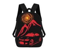 sinyumoney Red Sport Car Backpack School Bag Water Resistant Computer Rucksack for Campus Outdoor Travel Sports 17inch