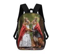 sinyumoney Red Squirrel Wedding School Bags High Secondary School Bags Casual Backpack for Campus Outdoor Travel Sports 17inch