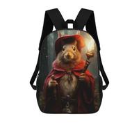sinyumoney Red Squirrel Wizard School Bag Bookbag 3D Printed Children's Backpacks for Kids Boy Girl Book Bags Kids School Bag Travel Rucksacks 17inch