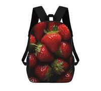 sinyumoney Red Strawberry Backpack 3D Printed Children's School Backpack Kids Travel Backpacks High Capacity Book Bags Children's Backpack Rucksack 17inch