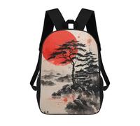 sinyumoney Red Sun Pagoda Children’s Backpack Girls Boys, Rucksack Bag, Daypack, Primary School, Perfect for Back to Kids School Or PE, Gifts And Travel 17inch