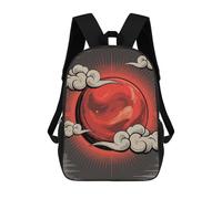 sinyumoney Red Sun with Clouds And Rays Children's School Backpack Fashion Casual Children's Backpacks 3D Printed School Bags Boy Large Backpack 17inch