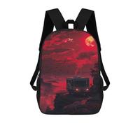sinyumoney Red Sunset Camper Adventure School Backpack Secondary Causal Travel High School Bags for Camping Outdoor Adventures And Daily Travel 17inch